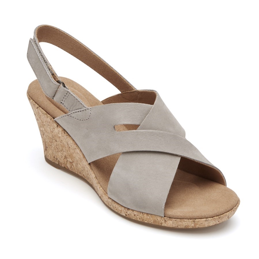 Rockport Briah Slot Slingback Sleehak Sandalen Dames Grijs | NL36829OM