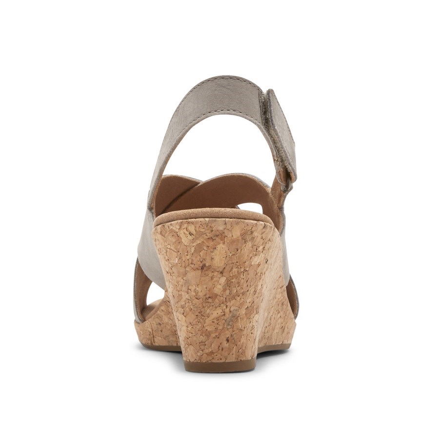 Rockport Briah Slot Slingback Sleehak Sandalen Dames Grijs | NL36829OM