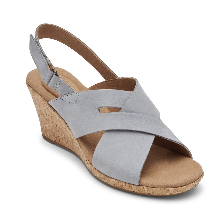 Rockport Briah Slot Slingback Sleehak Sandalen Dames Lichtblauw | NL78M9602