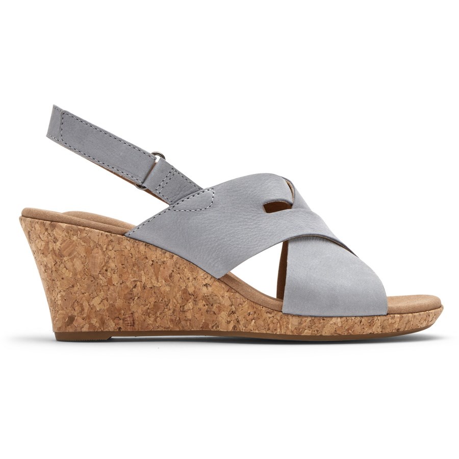 Rockport Briah Slot Slingback Sleehak Sandalen Dames Lichtblauw | NL78M9602