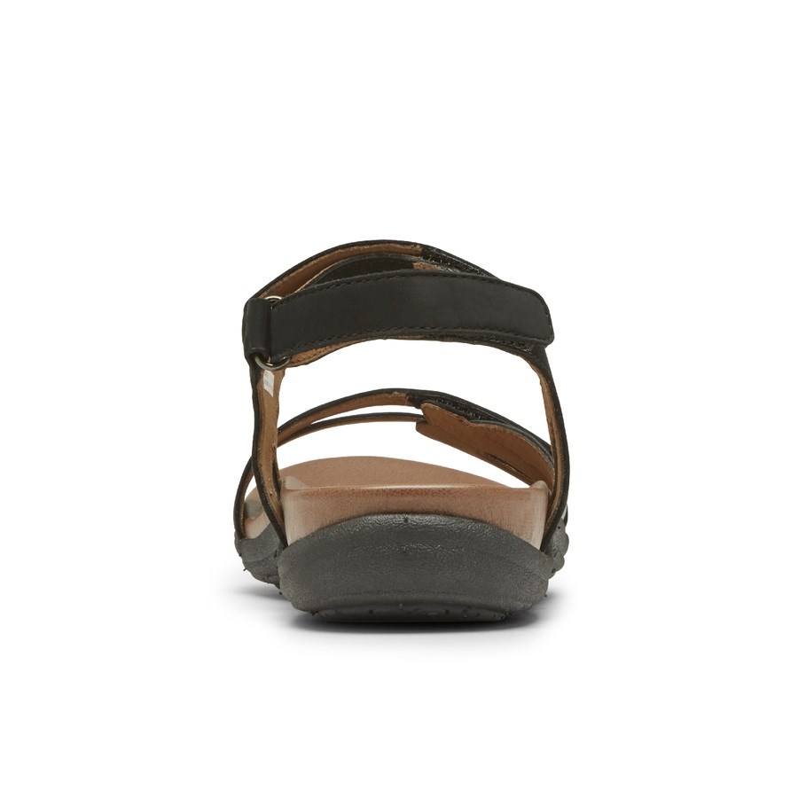 Rockport Cobb Hill Rubey 3-Riemen Sandalen Dames Zwart | NL80O52I9