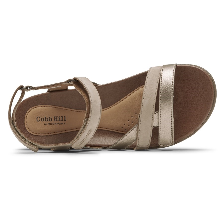 Rockport Cobb Hill Rubey 3-Riemen Sandalen Dames Goud | NL890OM6I