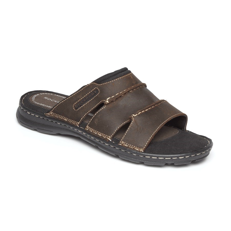 Rockport Darwyn Badslippers Heren Donkerbruin | NL819MIO2