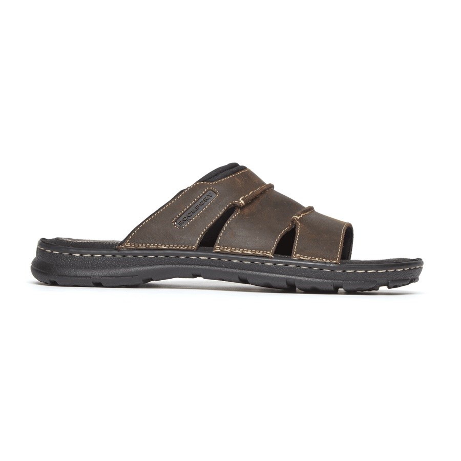 Rockport Darwyn Badslippers Heren Donkerbruin | NL819MIO2