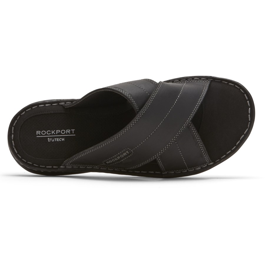 Rockport Darwyn Cross Band Badslippers Heren Zwart | NL1I8592O