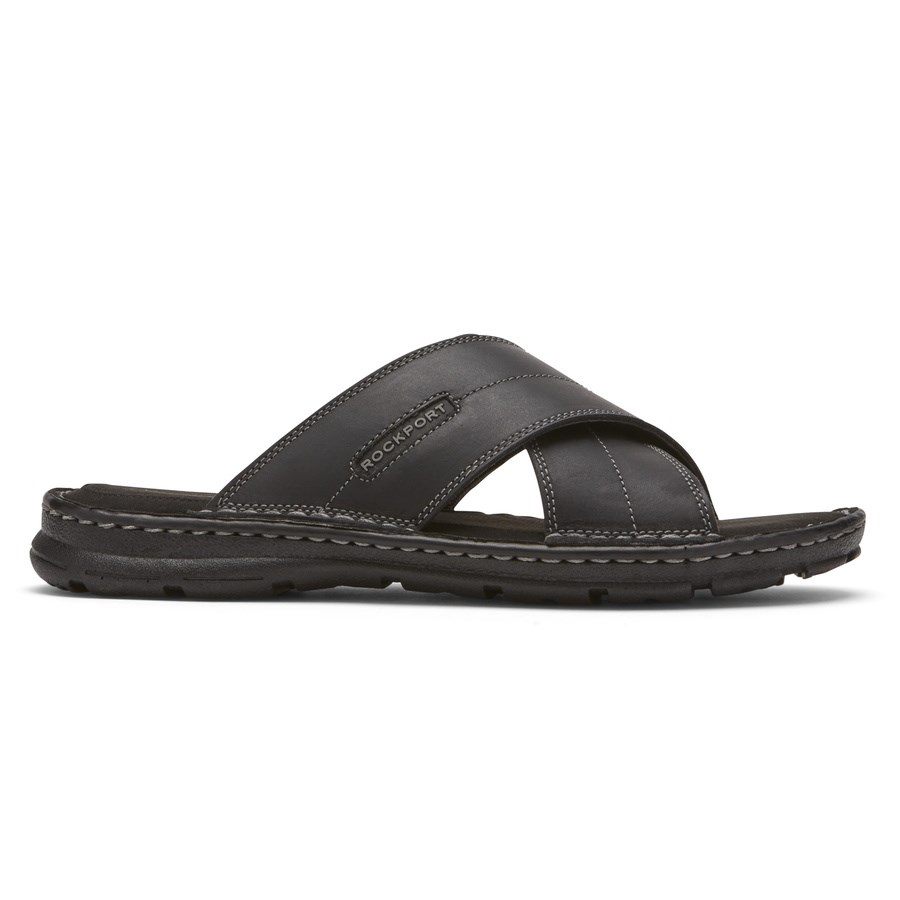 Rockport Darwyn Cross Band Badslippers Heren Zwart | NL1I8592O