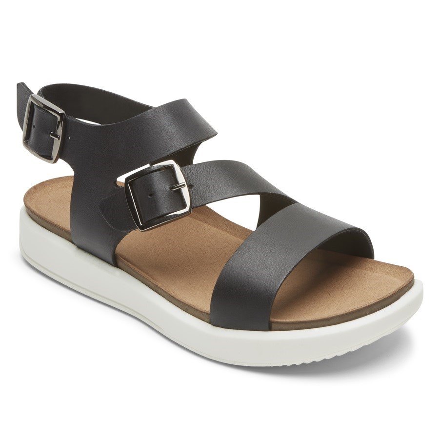 Rockport Kells Bay Asymmetrical Sandalen Dames Zwart | NL612M85I