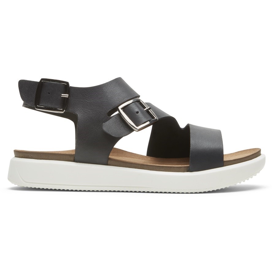 Rockport Kells Bay Asymmetrical Sandalen Dames Zwart | NL612M85I