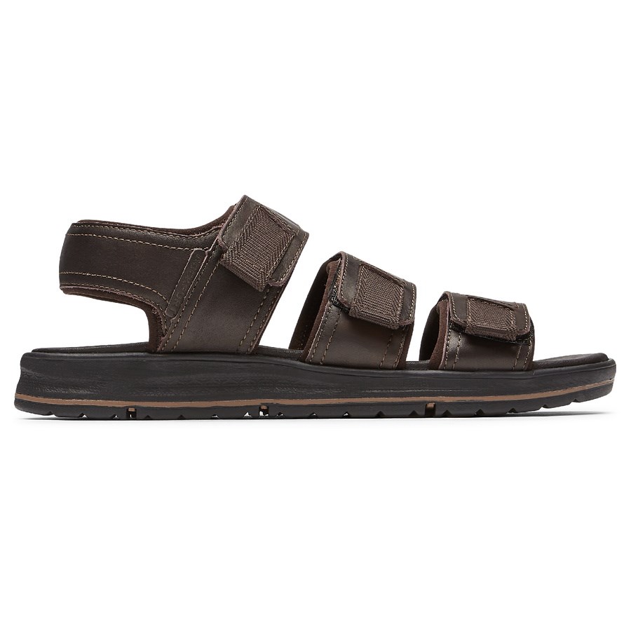 Rockport Lucky Bay Jurken 3-Band Sandalen Heren Donkerbruin | NL192I8M5