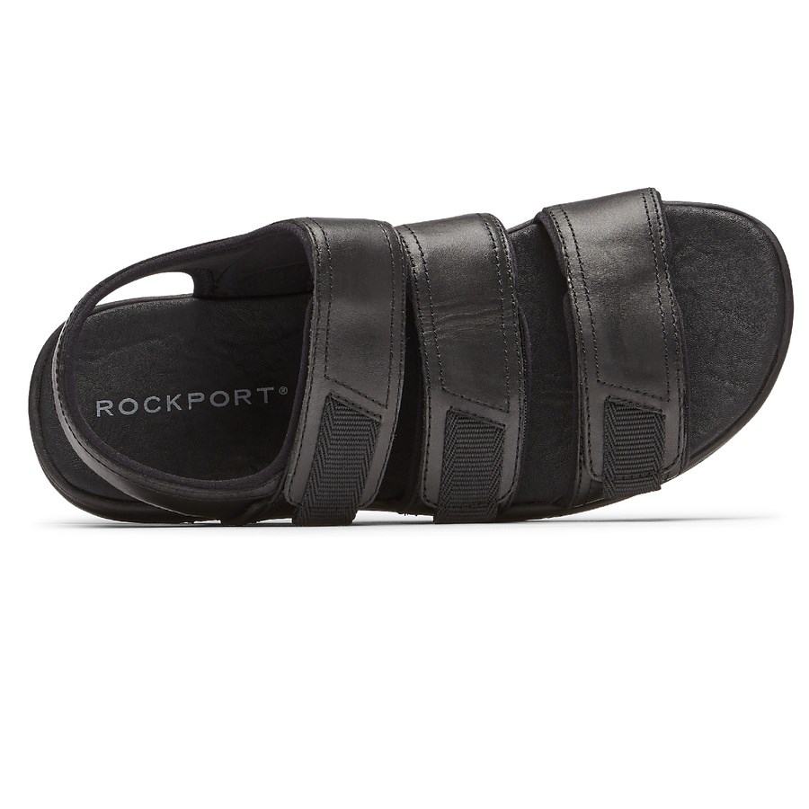 Rockport Lucky Bay Jurken 3-Band Sandalen Heren Zwart | NL4I96518