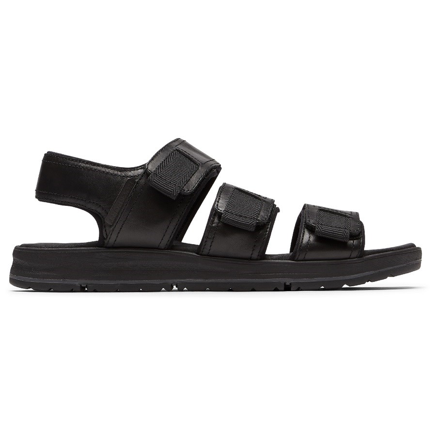 Rockport Lucky Bay Jurken 3-Band Sandalen Heren Zwart | NL4I96518