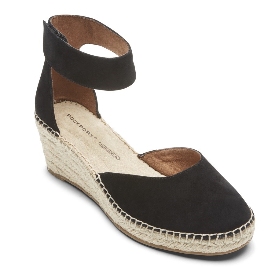 Rockport Marah Ankle Riemen Sleehak Sandalen Dames Zwart | NL91MI58O