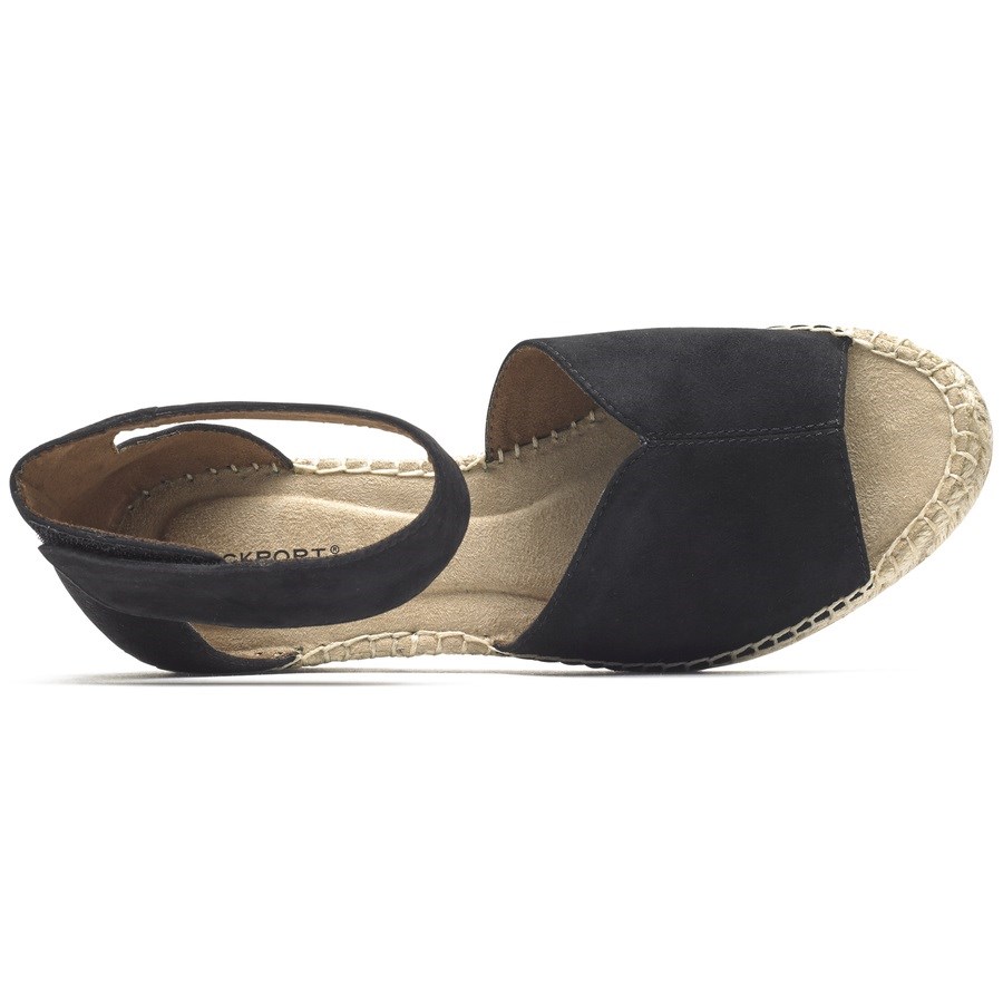 Rockport Marah Peep Neus Sleehak Sandalen Dames Zwart | NL5M801I6