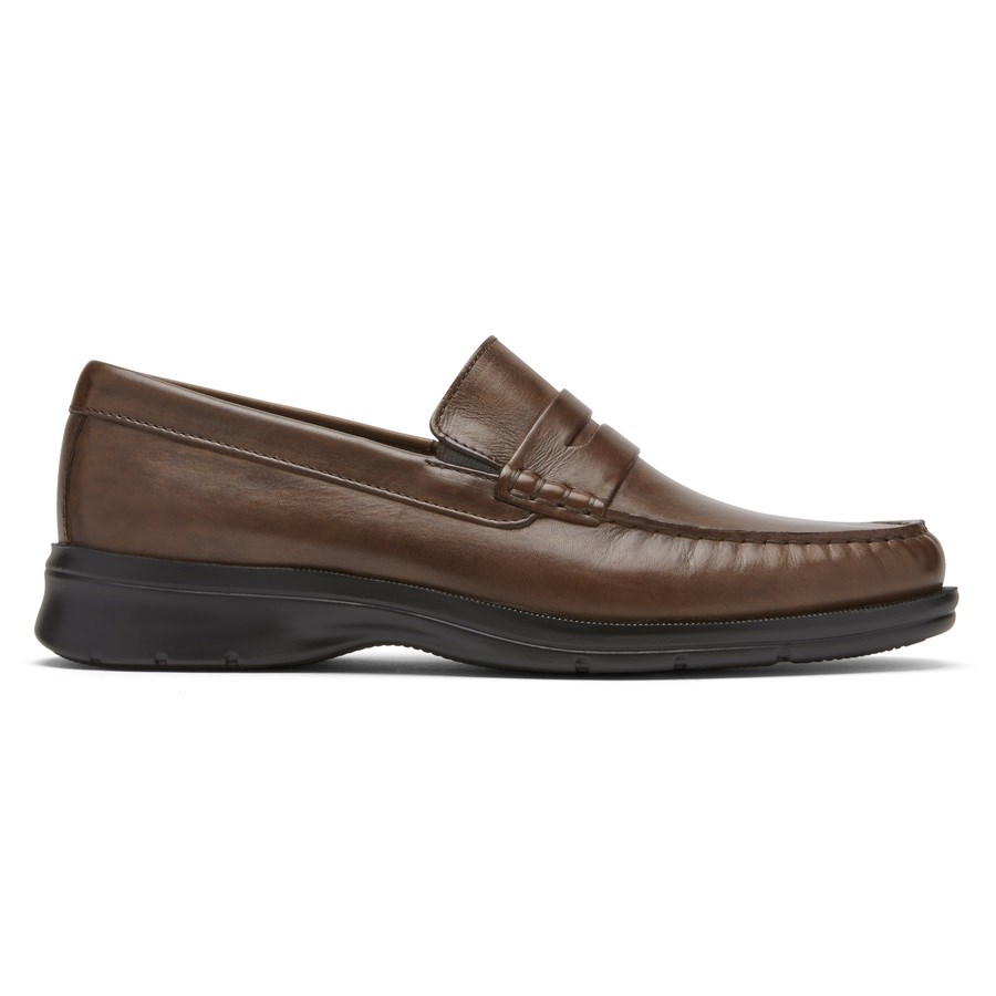 Rockport Palmer Penny Loafers Heren Donkerbruin | NL7528I09