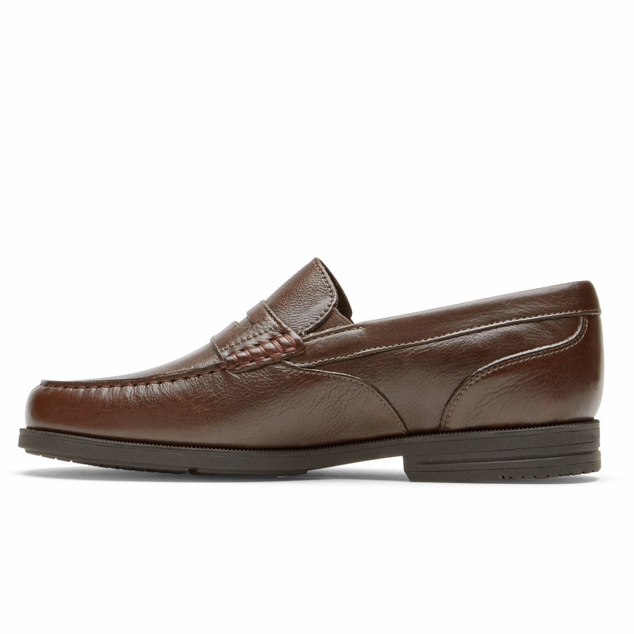 Rockport Preston Penny Loafers Heren Donkerbruin | NL0O62I51