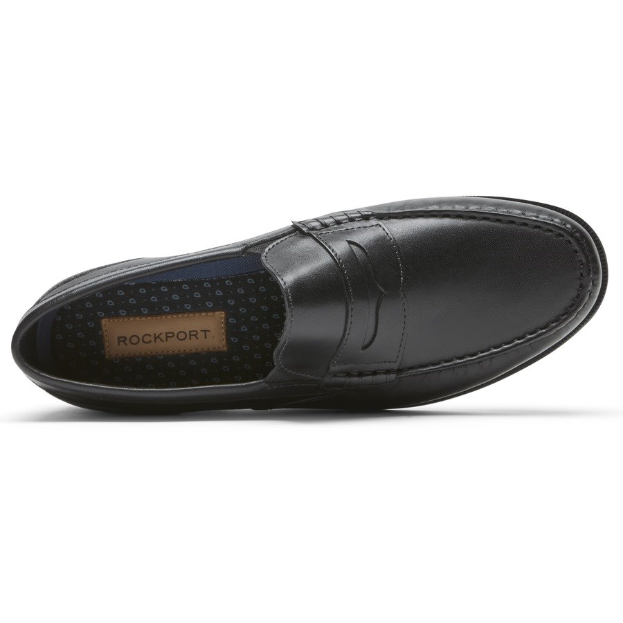 Rockport Preston Penny Loafers Heren Zwart | NL95M0O61