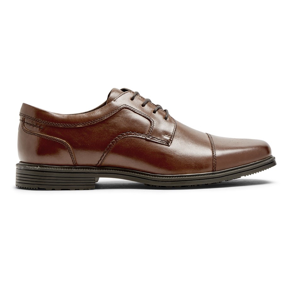 Rockport Taylor Waterdichte Cap Neus Oxford Schoenen Heren Donkerbruin | NL9O6M028