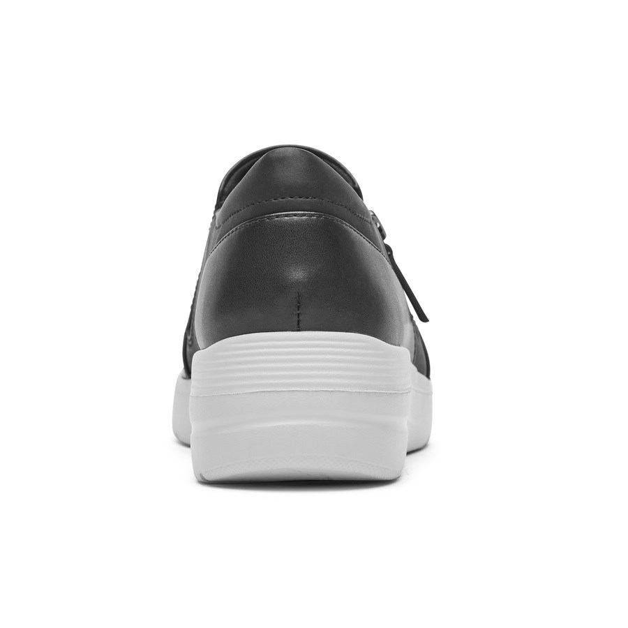 Rockport Total Motion Lillie Side Zip Slip On Sneakers Dames Zwart | NL259061O