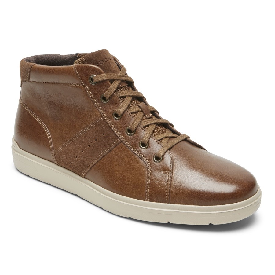 Rockport Total Motion Lite Zip Sneakers Heren Bruin | NL60O9I28