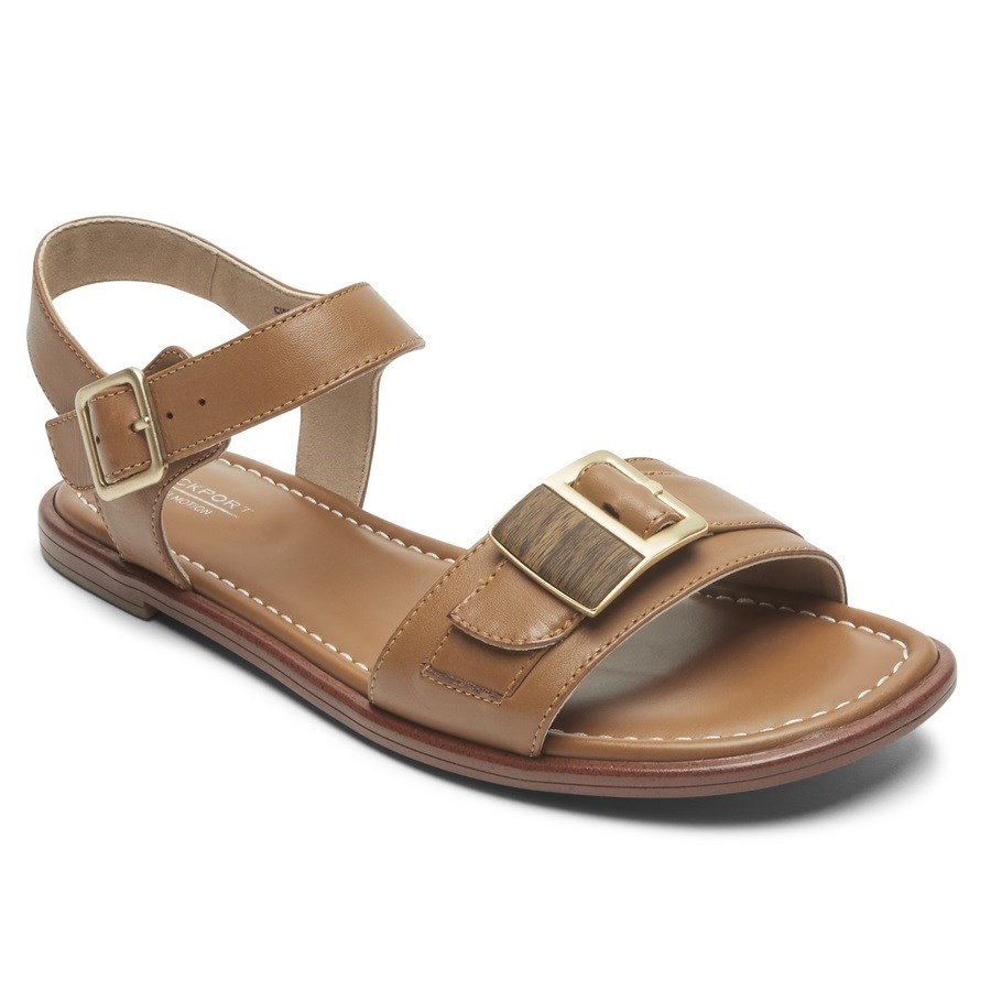 Rockport Total Motion Zadie Gesp Sandalen Dames Bruin | NL0I5691O