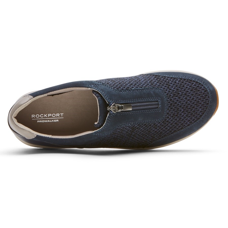 Rockport Trustride ProWalker Zip Slip On Sneakers Dames Indigo | NL0965O81