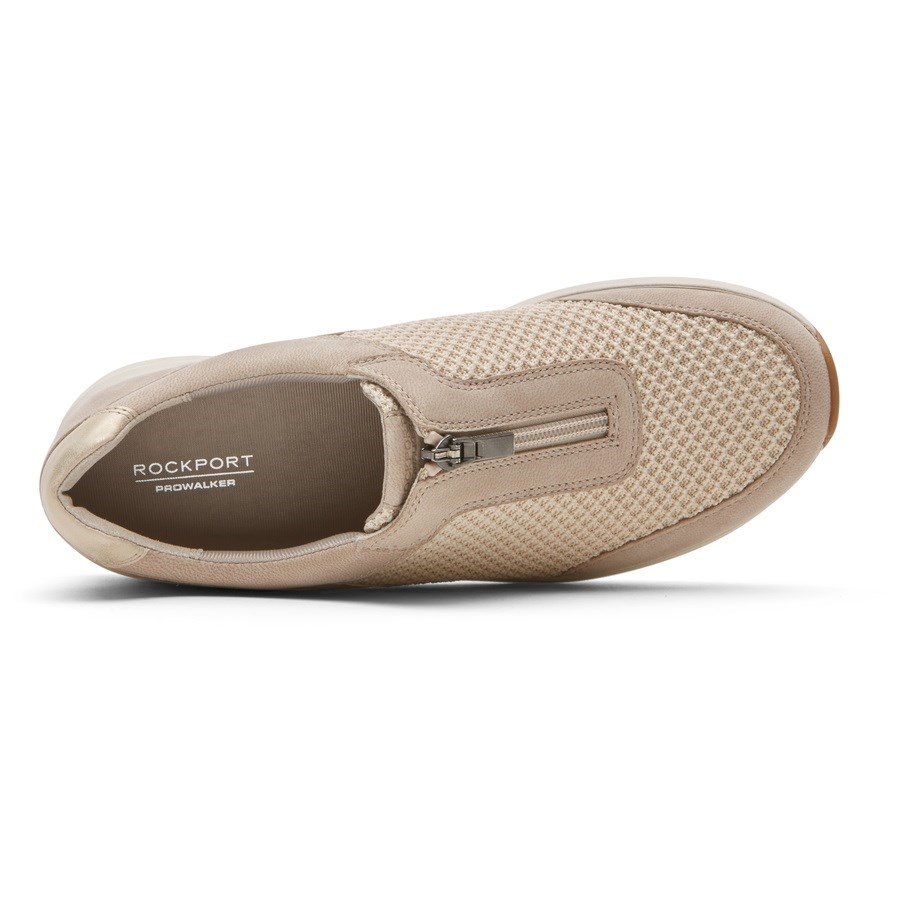 Rockport Trustride ProWalker Zip Slip On Sneakers Dames Beige | NL625M0I9