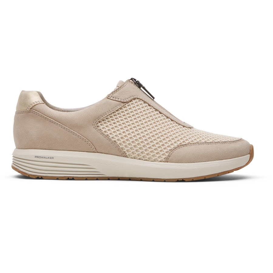 Rockport Trustride ProWalker Zip Slip On Sneakers Dames Beige | NL625M0I9