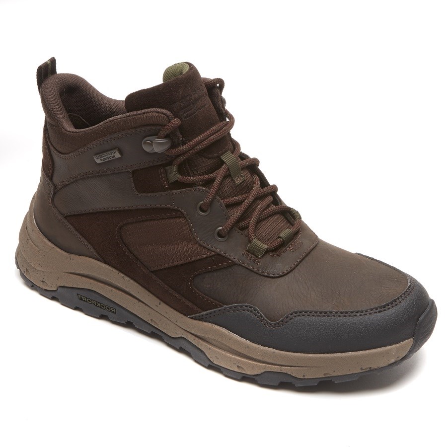 Rockport XCS Pathway Mid Waterdichte Laarzen Heren Donkerbruin | NL3M29801