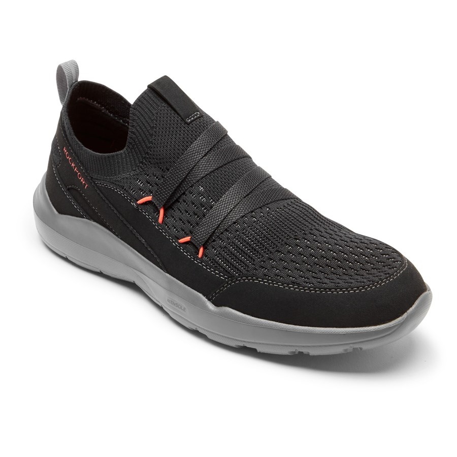 Rockport truFLEX Evolution Mudguard Slip On Sneakers Heren Zwart | NL4825I90