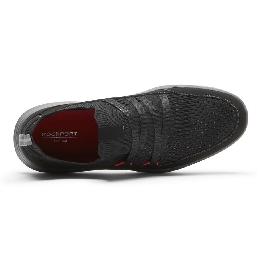 Rockport truFLEX Evolution Mudguard Slip On Sneakers Heren Zwart | NL4825I90