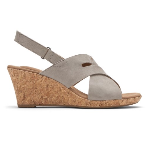 Rockport Briah Slot Slingback Sleehak Sandalen Dames Grijs | NL36829OM