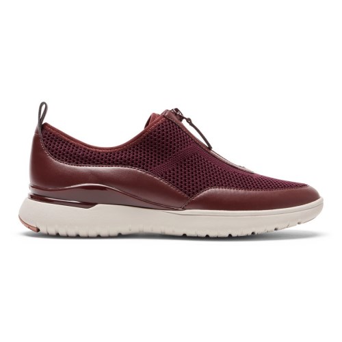 Rockport Total Motion Sport Zip Slip On Sneakers Dames Bordeaux | NL915I06M